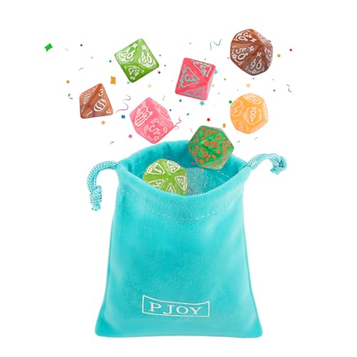 Image of PJOY Mystery DND Dice Set Bunny Pattern Polyhedral D&D Dice for Dungeons and Dragons Role Playing Games TTRPG DND Gifts