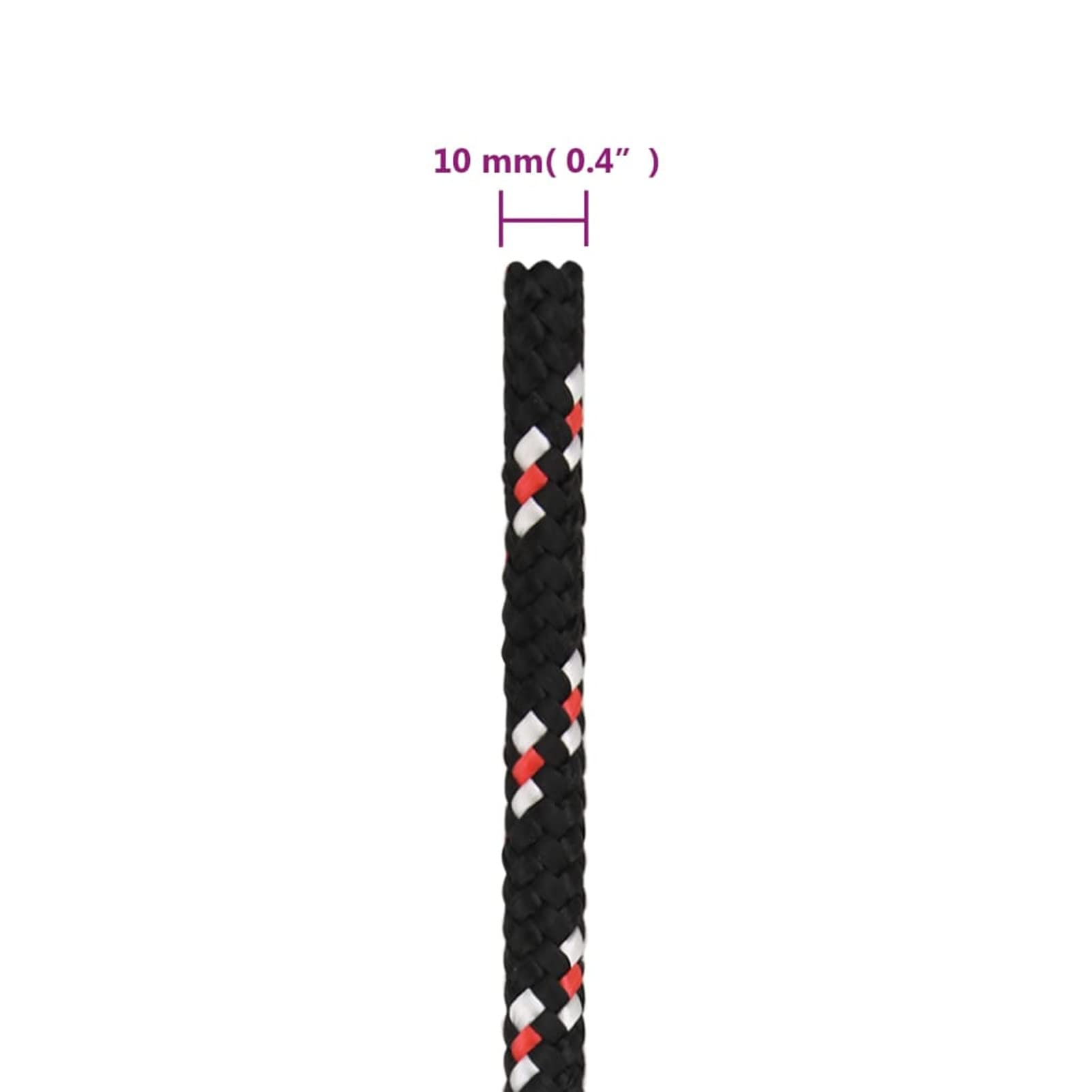 Cuerda de Barco Polipropileno Negra 10 mm 500 m, Roll Drap, Cuerda Marina, Cuerda Tendedero, Cuerda Toldo Exterior, Cuerda De Lona, Cuerda Barco