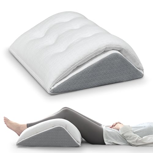 TANYOO Venenkissen Beinhochlagerungskissen Kniekissen für Rückenschläfer, Zweilagiges Memory-Schaum-Dreieckkissen für Beine nach Operationen