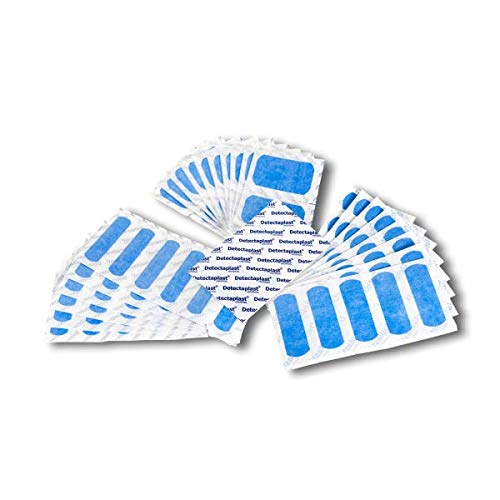 Lote de 100 tiritas detectables (surtido de tiritas), color azul, 3 tamaños diferentes