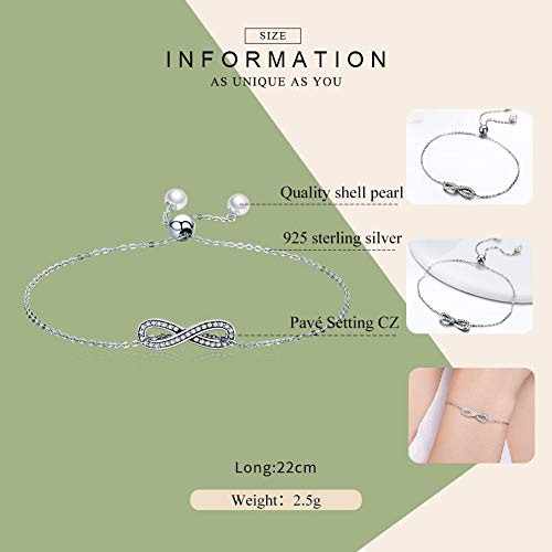 Bracelet argent infini véritable anti-ternissement pour peaux sensibles - 5
