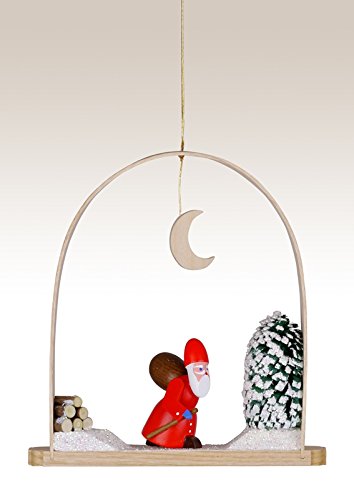 Père Noël d'arbre de Noël en feuille 13cm pour embellir un sapin vide