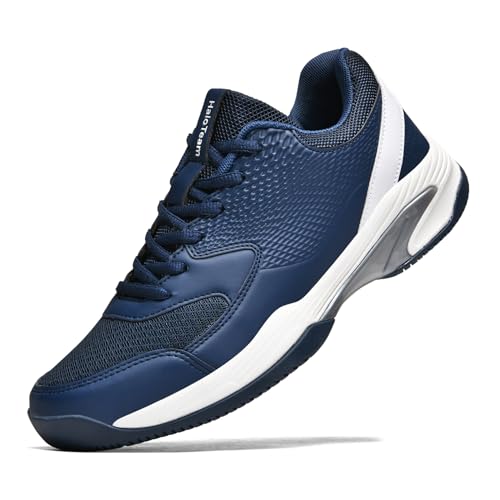 HaloTeam Tennis Shoes Mens Fashion Non Slip Running Trainers Lightweight Breathable Fitness Sport Sneakers for Badminton Squash Volleyball,5803 Blue,9.5 UK