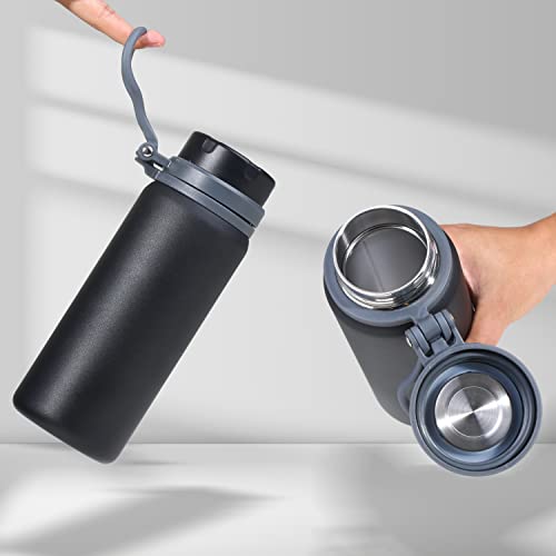 Insulated Water Bottle Stainless Steel Water Bottles Wide Mouth Black 25 Oz #TOP2