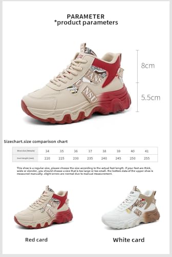 Women's Chunky Platform Sneakers 2025 Fashion Breathable Casual Shoes with Leather Accents, Retro Thick Sole & Cushioned Comfort4