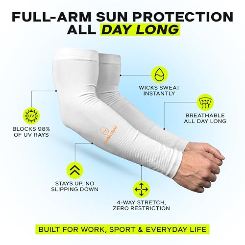 Image of ARMORAY Arm Sleeves for Men and Women - UV Sun Protection Cooling Compression - Tattoo Cover Up Sleeve for Daily Wear & Work