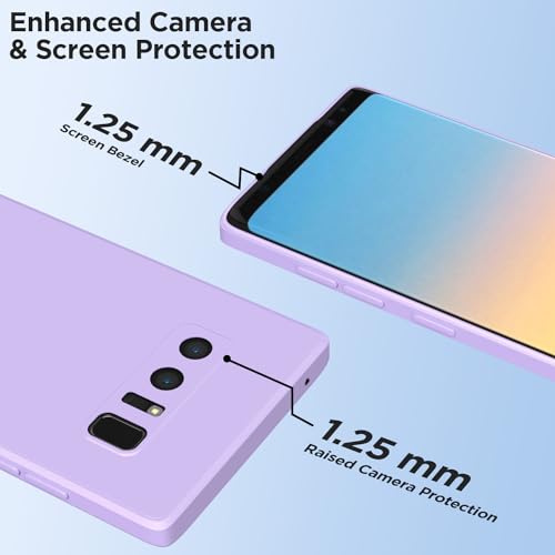 Image of Outlouders Back Cover for Samsung Galaxy Note 8 | Camera Protection | Durable Soft Matte Silicone Bumper Case (Purple)