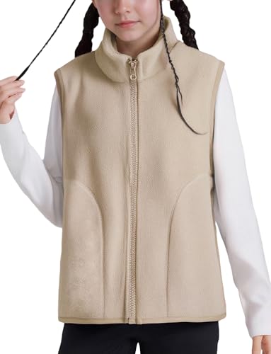Image of Happy Cherry 2025 Kids Winter Fleece Vest Boys Girls Fleece Stand Collar Fuzzy Fall Winter Warm Outerwear with Pockets