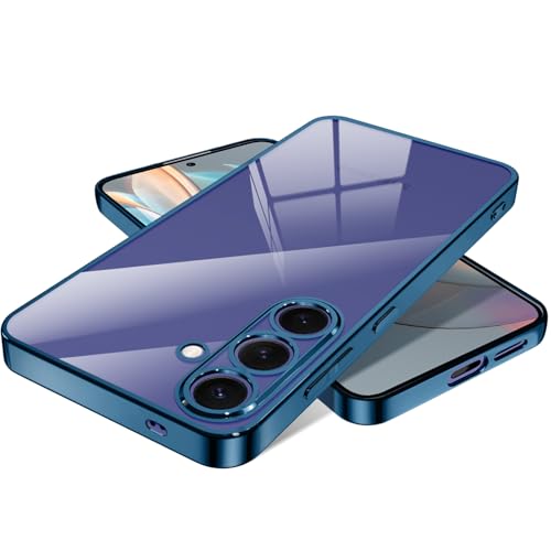 Samsung Galaxy S25 ケース クリア SC-51F SCG31 スマホケース 耐衝撃 薄型 米軍MIL規格 tpu ギャラクシー S25 カバー 防塵 指紋防止 一体型 人気 傷・落下防止(ブルー)