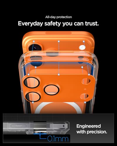 Image of Spigen Glas.tR EZ Fit Optik Pro XL Tempered Glass Camera Lens Protector for iPhone 17 Pro Max - Cosmic Orange [1 Pack]