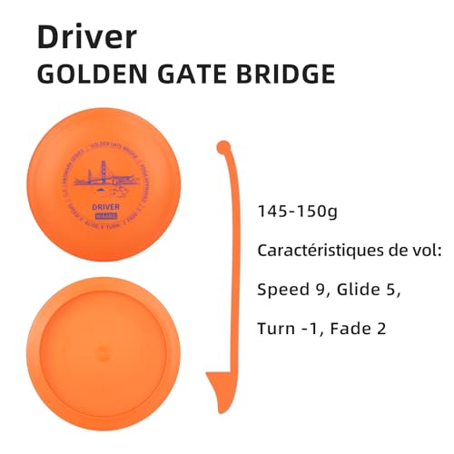 Kit Disc Golf avec 2 Driver 2 Mid-Range 2 Putter et 1 Mini Marqueur - 5