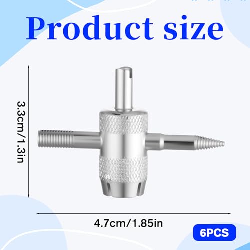 Image of 6 pcs 4-in-1 Tyre Valve Stem Remover 4-Way Valve Core Tools Tire Stem Core Wrench Installation Wheel Tool Multifunctional Repair Puller Tool for Bicycle Bike Automobile Car