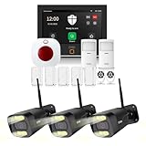 OSI Alarm System Gen 2, 11pc DIY Home Security System, Alexa Compatible, No Monthly Fees for Self Monitoring or 24/7 Pro Monitoring, with 3 x Spotlight Bullet Cameras