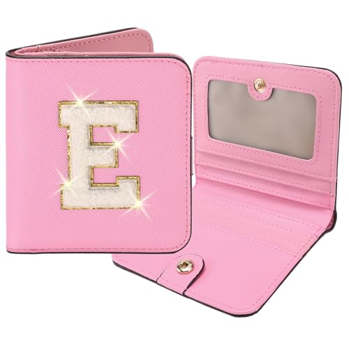 Image of RNIEGA Initial Wallet Women Small Teen Girl Gifts Trendy Stuff Girls Wallets Personalized Christmas Birthday Gift for Women Friends Daughter Granddaughter 6 7 8 9 10 11 12 13 Year Old Pink E
