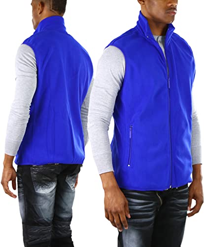 Image of ToBeInStyle Men's Zip Up Sleeveless High Collar Polar Fleece Vest