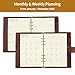 Nekmit Leather Planner 2025-2026, Monthly Weekly Planner, A5 Refillable 6 Ring Binder Runs From January 2025 to June 2026, Genuine Leather Cover with Inner Pockets and Pen Holder