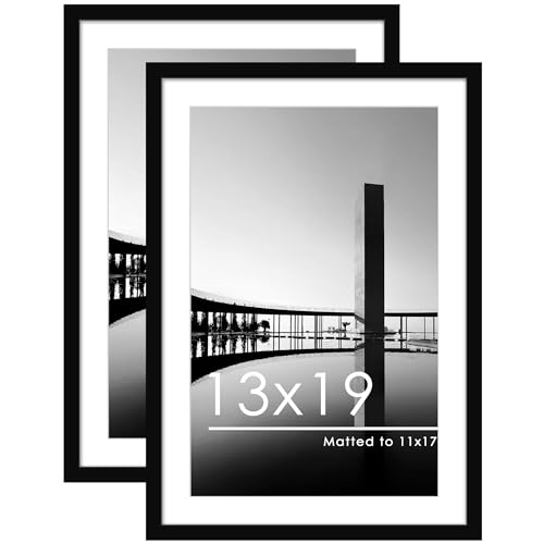 PEALSN 13x19 Picture Frame Set of 2, Black Wall Mount Poster Frames