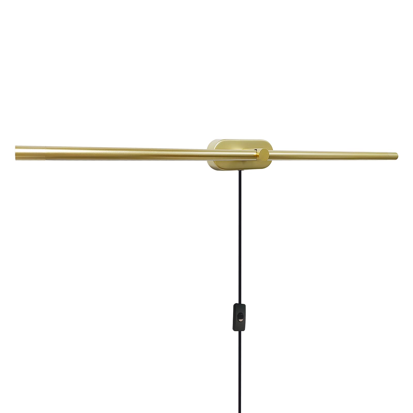 Lampada frontale a specchio a LED con spina, luce lineare per bagno, lampada da specchio per il trucco dorata, lampada da parete minimalista a striscia lunga con interruttore on/off