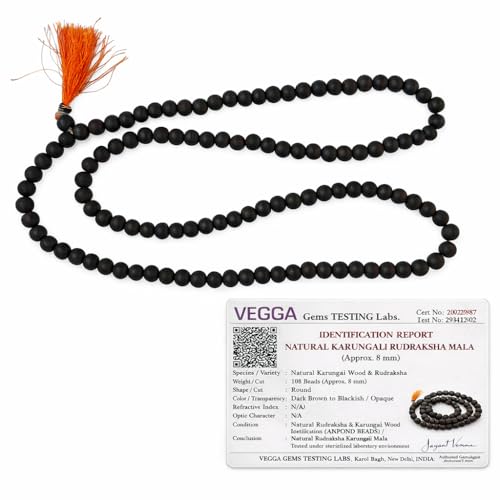 Image of Karungali Malai Original 108 Beads | Karungali Mala Original | Karigali Necklace | கருங்காலி மாலை Original | 7mm Beads Ebony Wood Mala
