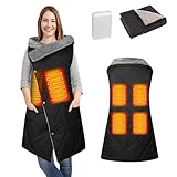 Diweez Heated Blanket Battery Operated, USB Cordless Electric Blanket with 10000mAH Battery and 3 Heating Levels, Portable Heated Wearable Blanket Heated Shawl Throw for Home & Outdoor(Black)