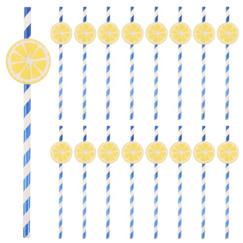 50 Pitillos de Papel Azul con Rayas para Fiestas miniatura 1