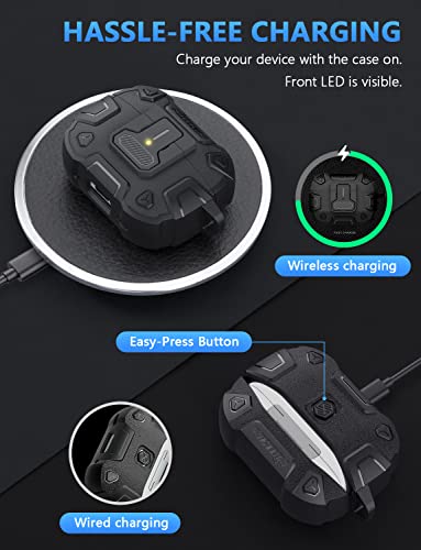 Nillkin Airpods Pro 2 Case 2022 With Secure Lock Magnets, Airpods Pro 2Nd Generation Case Cover For Men Women With Metal Keychain, Cool Full Body Shockproof Protective Case For Airpod Pro 2 Case Black #TOP4