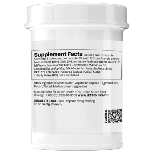 Jetson - Probiotic And Prebiotic Bundle Immunity/Gut Prep - Support Healthy Immune Function - Gluten Free, Vegan, Non-Gmo (31 Capsules Ea) #TOP2