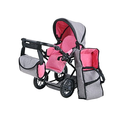 Knorrtoys 63122 63122-Puppenwagen Ruby-Jeans Grey Puppenwagen – Bild 3