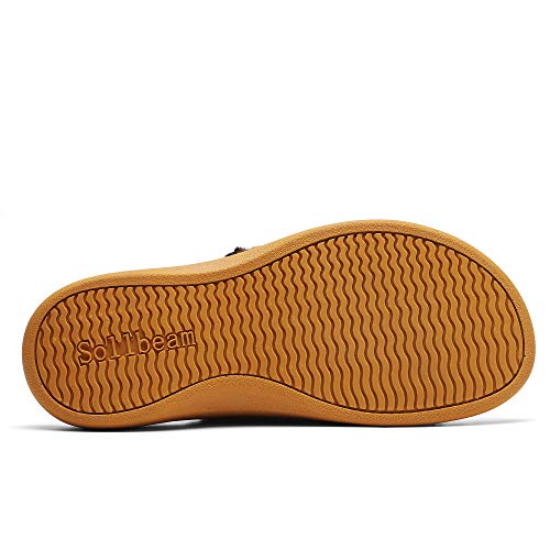 Image of SOLLBEAM Fuzzy House Slippers With Arch Support Orthotic Heel Cup Sandals For Women