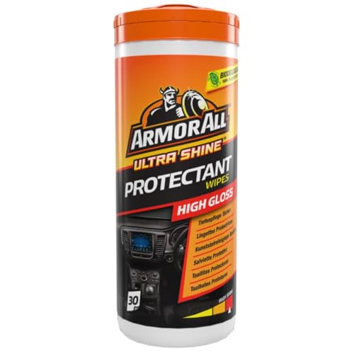ARMOR ALL Toallitas para Salpicaderos - Acabado Brillo 30UDS - Limpia, Abrillanta y Protege - Elimina Suciedad, Restaura Color y Protege Contra UV y Ozono