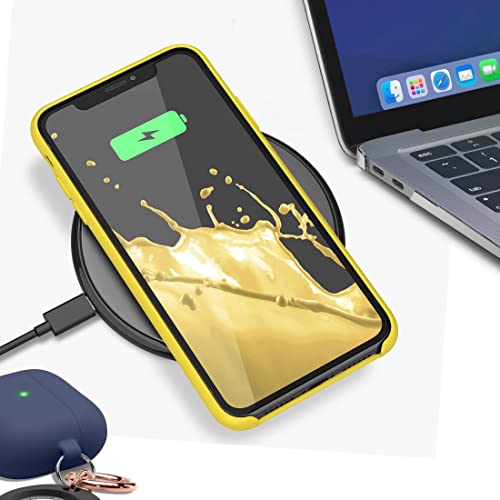 Image of VONZEE Liquid Silicone Soft Back Cover for iPhone 11 Case, Shockproof Slim Camera & Full Body Protection Non Yellowing Cover with Microfiber Lining & Logo Cut (6.1 Inch) - Yellow