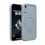 iPhone xr ケース MagSafe対応 耐衝撃 半透明 マグネット搭載 軽量 薄型 PC 傷防止 滑り止め 米軍MIL規格 ワイアレス充電対応 スマホカバー EUMADOVE (みずいろ, iPhone xr)