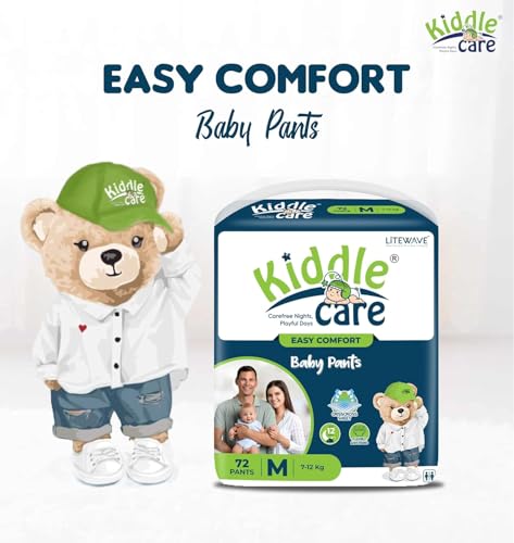 Image of Easy Comfort Baby Pants Diapers | Medium Size (M) | 72 Count | 7-12 Kg | Comfy Fit with Wetness Indicator & Long Lasting Dry Feel