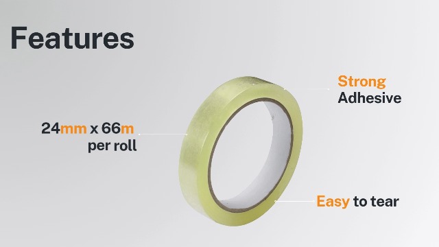 Trimming Shop 6 Rolls 24mm X 66m Clear Adhesive Tape Transparent Sticky Strip For Gift Wrapping, Packaging, Office, School, Home Diy Crafts & Packaging, Long Cellulose Based Stationery Sealing Film P 180803492 - View #2