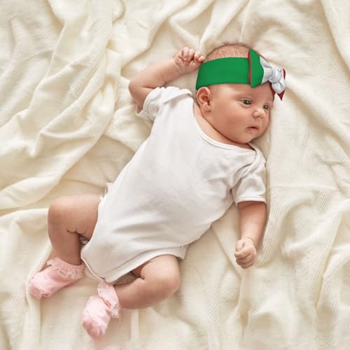 Italian flag Pattern Baby Bow Headband - Delicate Hair Accessories for Newborns, Infants, Toddlers - Skin-friendly Hairband4