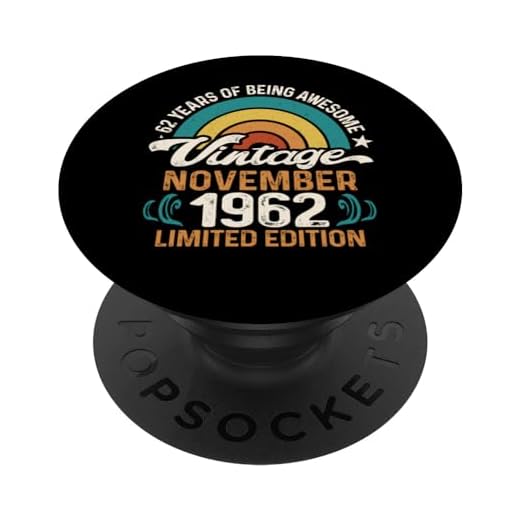 Retro Sunset 62 Años Nacido Noviembre 1962 - Cumpleaños 62 PopSockets PopGrip Intercambiable