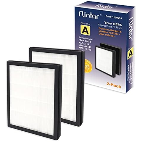 Flintar Type A True HEPA Replacement Filter A, Compatible with Filtrete FAP-C01-A and IDYLIS AC-2119, IAP-10-100, IAPC-40-140, IAP-10-150, Part #1150096, Made in Taiwan, Filter Size A, 2-Pack Cover