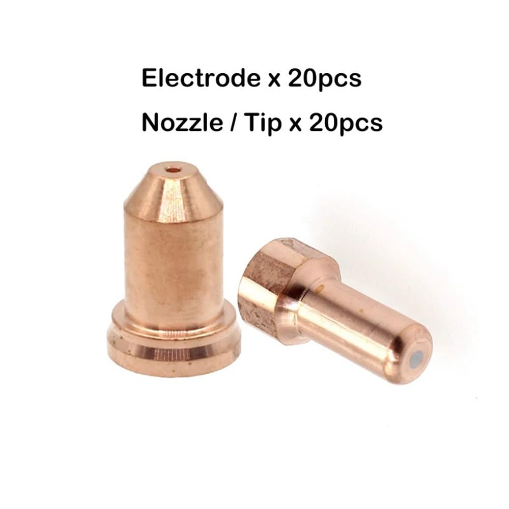 40 piezas PTM80 PTM-80 IPT-80 IPT-80 PT80 Plasma 52558 Punta/Boquilla de Electrodo de 1,1 mm/1,2 mm/1,3 mm for Antorcha de Corte(1.3mm)