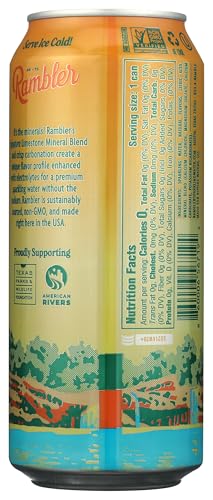 Image of AUTX RAMBLER Sparkling Water, Texas Limestone Mineral Blend, Satsuma Flavor, 16-Ounce Tallboy Cans, 12-Pack