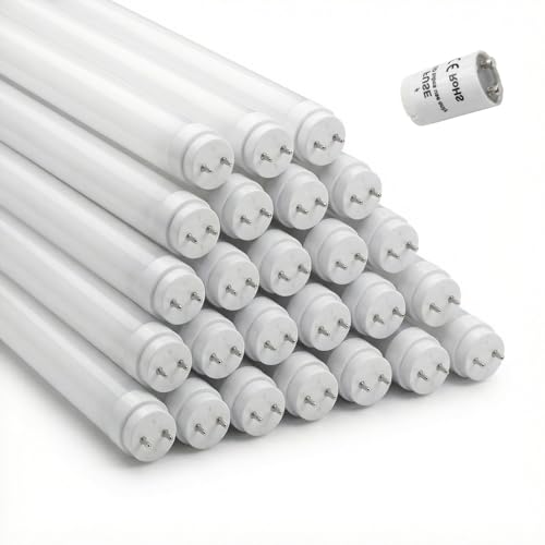 Area illumina Tubi LED T8 G13 60/90/120/150 cm – Alta Efficienza – 4000K Luce Naturale o 6000K Luce Fredda – Starter Incluso – 360° – Vetro (25, 120 cm Luce Naturale 4000K)