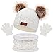 Kinder Wintermütze Schal Handschuhe Mädchen Set,Mütze Set Jungen Mädchen,Mütze und Halstuch Baby Set,Baby Mütze Beanie,Mütze Mädchen,Kinder Mütze Set,für Kinder 1-5 Jahre