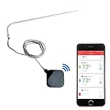 Smart Bluetooth BBQ Grill Thermometer - Upgraded Stainless Probe Safe to Leave in Oven, Outdoor Barbecue or Meat Smoker - Wireless Remote Alert iOS Android Phone WiFi App - NutriChef