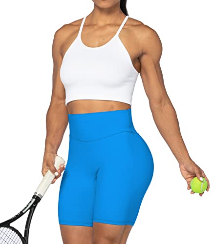 Image of Sunzel No Front Seam High Waist Biker Shorts for Women, Squat Proof Yoga Workout Gym Bike Shorts