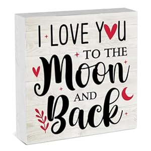 I Love You to the Moon And Back Valentines Decorations for the Home Valentine Theme Decor Valentine Day Gifts for Him Her Valentines Day Table Decor 5 x 5 inches I Love You to the Moon And Back Valentines Decorations for the Home Valentine Theme Decor Valentine Day Gifts for Him Her Valentines Day Table Decor 5 x 5 inches