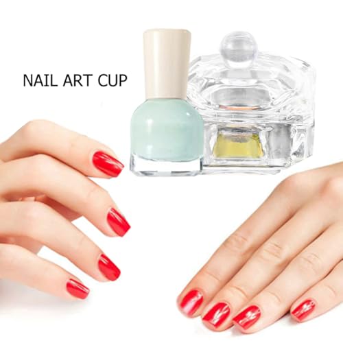 2 piezas recipiente de cristal para líquido de uñas miniatura 3