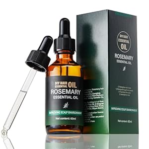 Rosemary Essential Oil for hair, Natural Rosemary Oil for Hair Growth,Hair Care,Hair Oiling,Nourishes The Scalp,Hair Growth Serum For Diffuser & Cleansing Dry Scalp Care (2 Fl Oz) with Glass Dropper