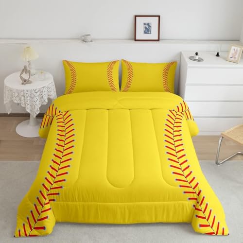 Image of Feelyou Softball Bedding Set Toddler Size for Kids Boys Girls 3Pcs