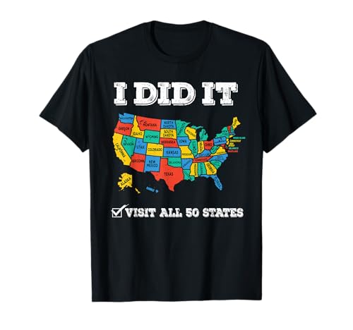 Visited all 50 states, USA map for travel champion lover T-Shirt