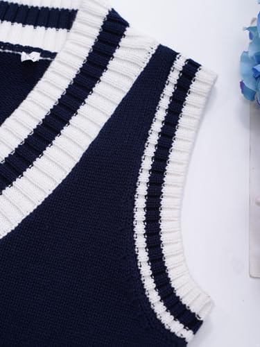 JEATHA Kids Boys' School Uniform Sweaters Vest Sleeveless V-Neck Cotton Knitted Pullover Tops 6