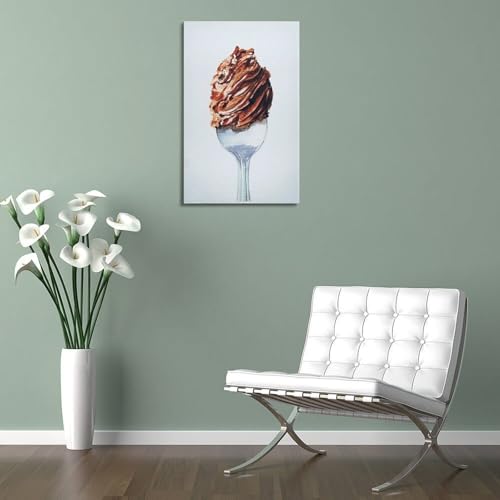 Toile Murale Moderne WIZIGM - Aquarelle Chocolat pour Petit Espace - 5